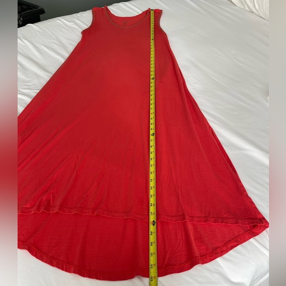 NATURAL LIFE "Hangout" 100% Cotton Orangey Red Oversized Midi Dress XS/S - Picture 13 of 13